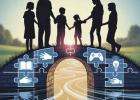 Ponte virtuale con famiglia