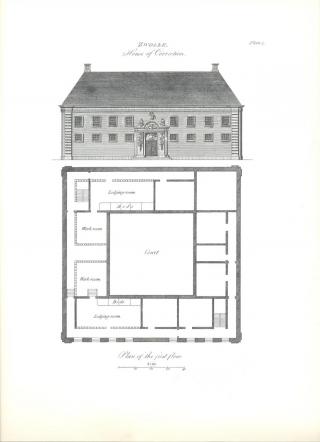Casa di correzione di Zwolle. La casa di correzione di Zwolle fu aperta nel 1735. L’immagine è stata inserita nel celebre volume di John Howard, The state of the prisons. Howard è stato un filantropo e una persona di spicco tra i riformatori del Settecento che compì numerosi viaggi per visitare i luoghi di internamento sparsi per tutta Europa al fine di introdurre riforme per il miglioramento delle loro condizioni di vivibilità interna.