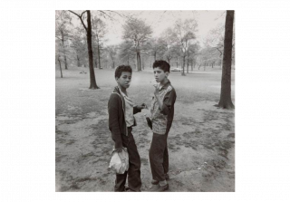 Two boys smoking in Central Park