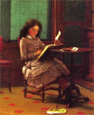 Giovane ragazza che legge