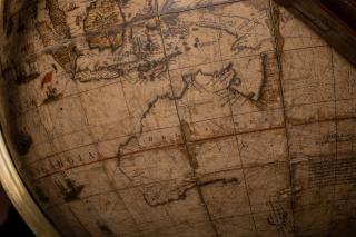 Globo terracqueo di Willelm Blaeu. Particolare: l’Australia (Hollandia Nova) e la Tasmania. Museo della Specola Bologna