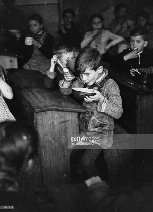 A boy eating his lunch