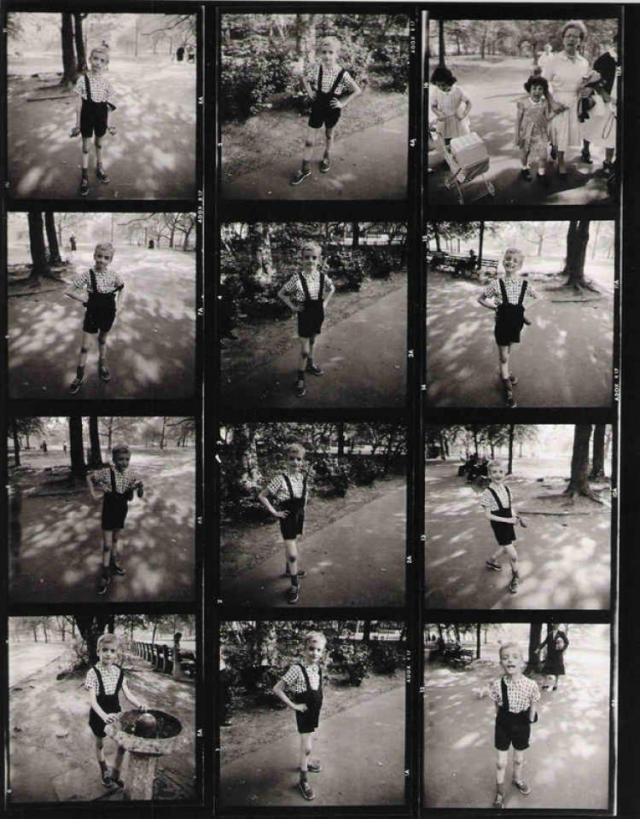 Contact sheet from the photo shoot in Central Park