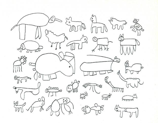 Animali disegnati con molti tipi diversi di gambe