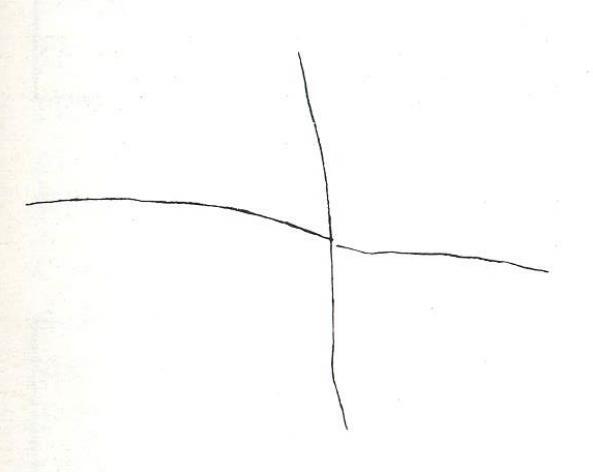 Diagramma a croce greca con il taglio verticale disposto regolarmente