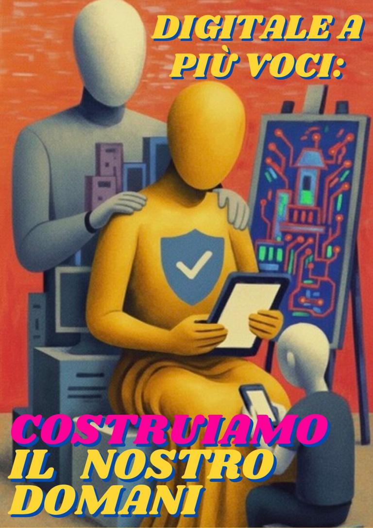 Una persona alle spalle di un'altra e un bambino